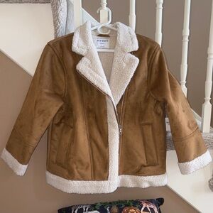 Old Navy Camel Jacket with White Sherpa Lining